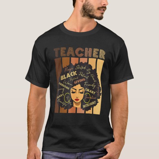 Black Smart Teacher Afro Liebe Melanin African Ame T-Shirt (Vorderseite)