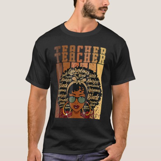Black Smart Teacher Afro Liebe Melanin African Ame T-Shirt (Vorderseite)