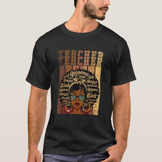 Black Smart Teacher Afro Liebe Melanin African Ame T-Shirt (Vorderseite)