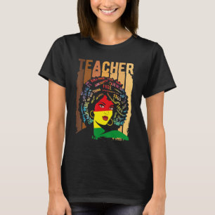 Black Smart Teacher Afro Liebe Melanin African Ame T-Shirt