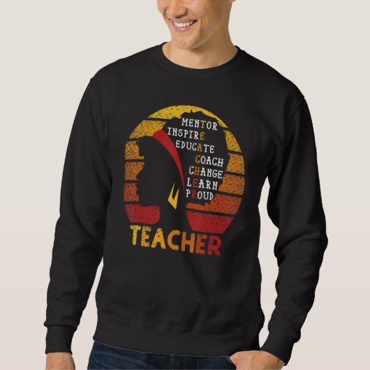 Black Smart Teacher Afro Love Melanin African Amer Sweatshirt (Vorderseite)