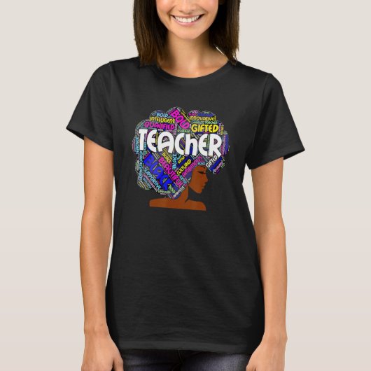 Black Smart Teacher Afro Love Melanin African Amer T-Shirt (Vorderseite)