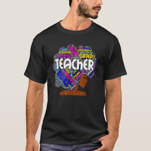 Black Smart Teacher Afro Love Melanin African Amer T-Shirt (Vorderseite)