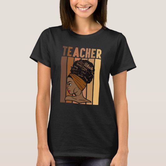 Black Smart Teacher Afro Love Melanin African Amer T-Shirt (Vorderseite)