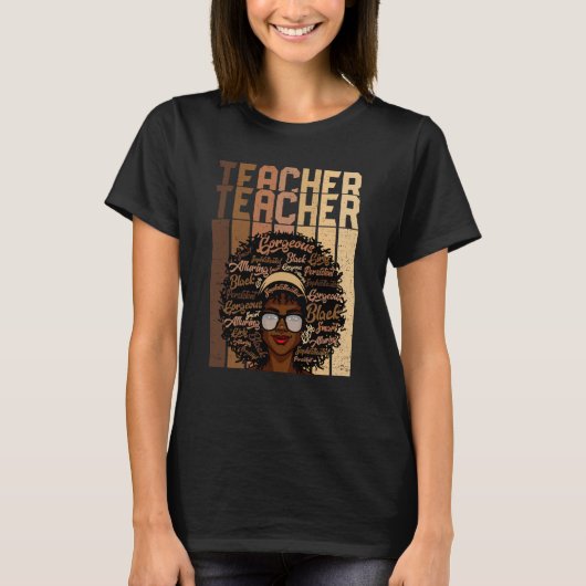 Black Smart Teacher Afro Love Melanin African Amer T-Shirt (Vorderseite)