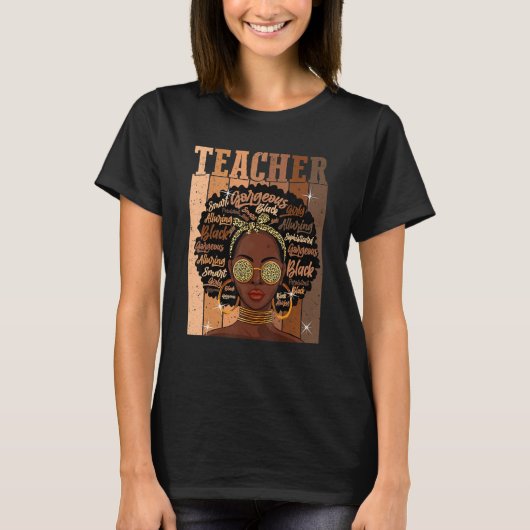 Black Smart Teacher Afro Love Melanin African Amer T-Shirt (Vorderseite)