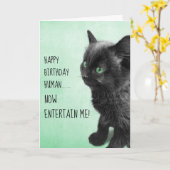 Black Smoke Kitten Karte (Gelbe Blume)