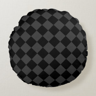 Black & Smoky Black Diamonds - elegant & zeitlos Rundes Kissen