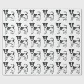 Black Smooth Coat Jack Russell Terrier Dog Pattern Geschenkpapier (Flach)