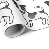 Black Smooth Coat Jack Russell Terrier Dog Pattern Geschenkpapier (Rolleneckpunkt)