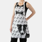 Black Smooth Coat Jack Russell Terrier & Name Schürze (InSitu)