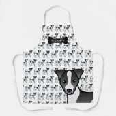 Black Smooth Coat Jack Russell Terrier & Name Schürze (Vorderseite)