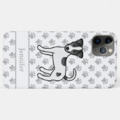 Black Smooth Coat Parson Russell Terrier & Name Case-Mate iPhone Hülle (Rückseite (Horizontal))