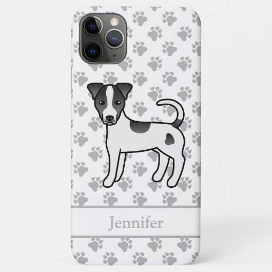 Black Smooth Coat Parson Russell Terrier & Name Case-Mate iPhone Hülle (Rückseite)