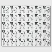 Black Smooth Coat Parson Russell Terrier Pattern Geschenkpapier (Flach)