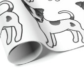 Black Smooth Coat Parson Russell Terrier Pattern Geschenkpapier (Rolleneckpunkt)