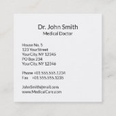 Black Snake Bowl Hygieia Medical White Caduceus Quadratische Visitenkarte (Rückseite)