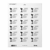 Black Snake Bowl Hygieia White Caduceus Medical Adressaufkleber (Vorne)