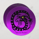 BLACK SNAKE DRAGON LILA AMETHYST GEM STONE EINLADUNG (Vorne/Hinten)