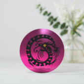 BLACK SNAKE DRAGON PINK FUCHSIA LILA GEMSTONE EINLADUNG (Stehend Vorderseite)