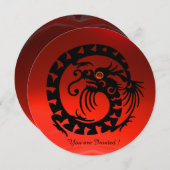 BLACK SNAKE DRAGON RED RUBY GEM STONE EINLADUNG (Vorne/Hinten)