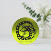 BLACK SNAKE DRAGON YELLOW TOPAZ GEM STONE EINLADUNG (Stehend Vorderseite)