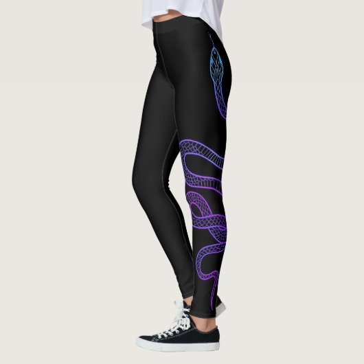 Black Snake Modern Sketch Sport Gym Leggings (Links)