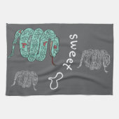 Black Snake Sweet Heart Geschirrtuch (Horizontal)