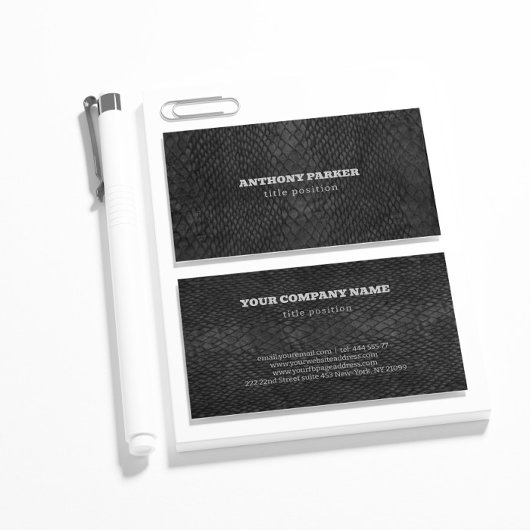 Black Snakeskin Business Card Visitenkarte