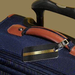 Black Snakeskin Digital Leather Gold Metal Gepäckanhänger