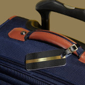 Black Snakeskin Digital Leather Gold Metal Gepäckanhänger