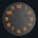 Black Snakeskin Große Wanduhr<br><div class="desc">Black Snakeskin Large Clock</div>