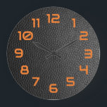 Black Snakeskin Große Wanduhr<br><div class="desc">Black Snakeskin Large Clock</div>