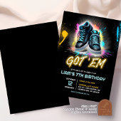 Black Sneaker Bash Shoe Got Em Birthday Einladung