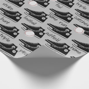 Black Sneakers mit Baseball Geschenkpapier