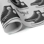 Black Sneakers mit Baseball Geschenkpapier (Rolleneckpunkt)