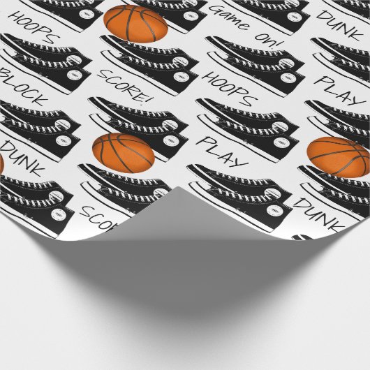Black Sneakers mit Basketball Geschenkpapier (Ecke)