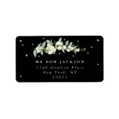 Black Snowberry+Eucalyptus Adressenaufschrift Adressaufkleber (Vorne)