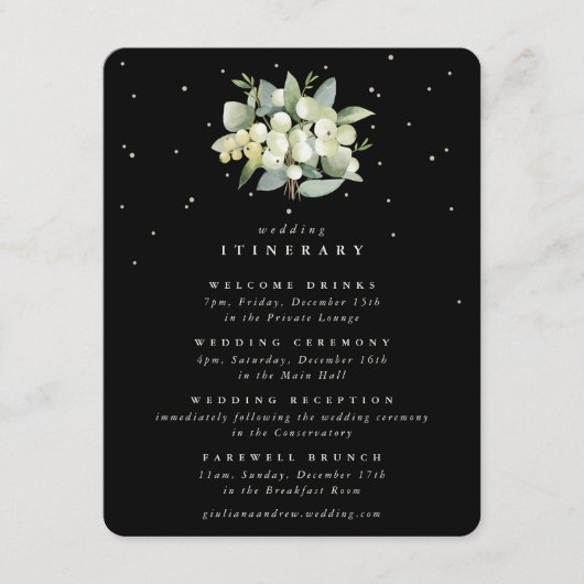 Black Snowberry+Eucalyptus Bouquet Rouge Begleitkarte (Vorderseite)