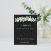 Black Snowberry+Eucalyptus Garland Hochzeitsinform Begleitkarte (Stehend Vorderseite)