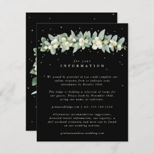 Black Snowberry+Eucalyptus Garland Hochzeitsinform Begleitkarte