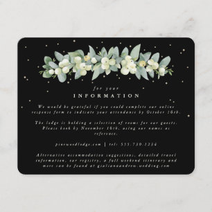 Black Snowberry+Eucalyptus Garland Hochzeitsinform Begleitkarte