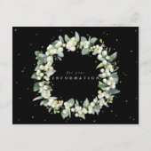 Black Snowberry+Eucalyptus Stem Wedding Info Begleitkarte (Rückseite)