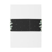 Black Snowberry+Eucalyptus Wedding Portrait Einladungsbanderole (Rückseitenbeispiel)