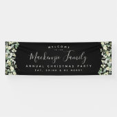 Black Snowberry+Eucalyptus Weihnachtsfeier Banner (Horizontal)