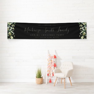 Black Snowberry+Eucalyptus Weihnachtsfeier Banner