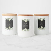 Black Snowberry+Eucalyptus Winter Wedding Lebensmitteletikett (Flaschen)