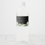 Black Snowberry+Eucalyptus Winter Wedding Wasserflaschenetikett (Vorderseite)