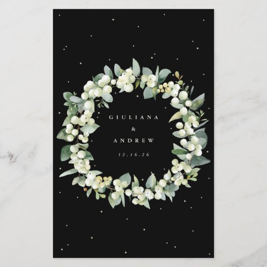 Black Snowberry + Eukalyptus 4 Courses Wedding Men (Rückseite)