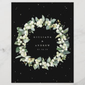 Black Snowberry + Eukalyptus Wedding Drinks Menü (Rückseite)